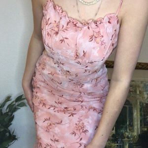 SOLD Y2K Baby Pink Midi Slip Dress